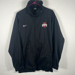 🏈 Vintage Y2K NIKE OHIO STATE BUCKEYES Nylon Full Zip Jacket - Men Sz L - EUC